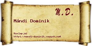 Mándi Dominik névjegykártya